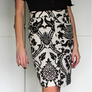 Ann Taylor LOFT Paisly Linen Pencil Skirt
